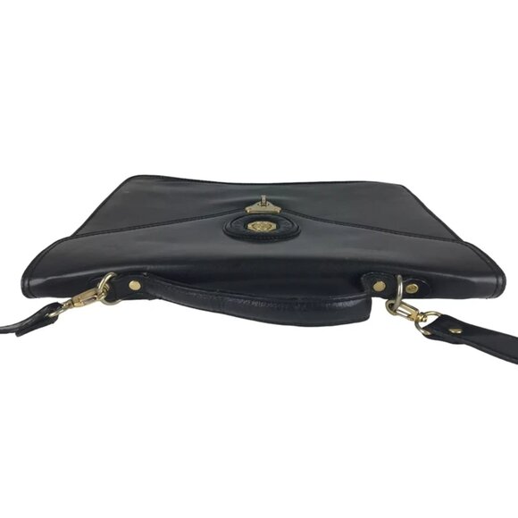 Marchino Via Moda Womens Black Leather Top Handle Adjustable Strap Crossbody Bag - Picture 4 of 10